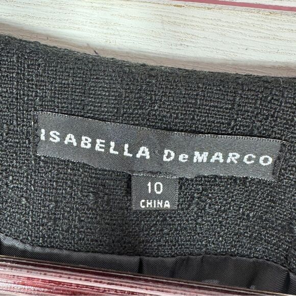 Isabella DeMarco Woven Duster Topper Blazer Jacket Black 10 - Picture 11 of 14